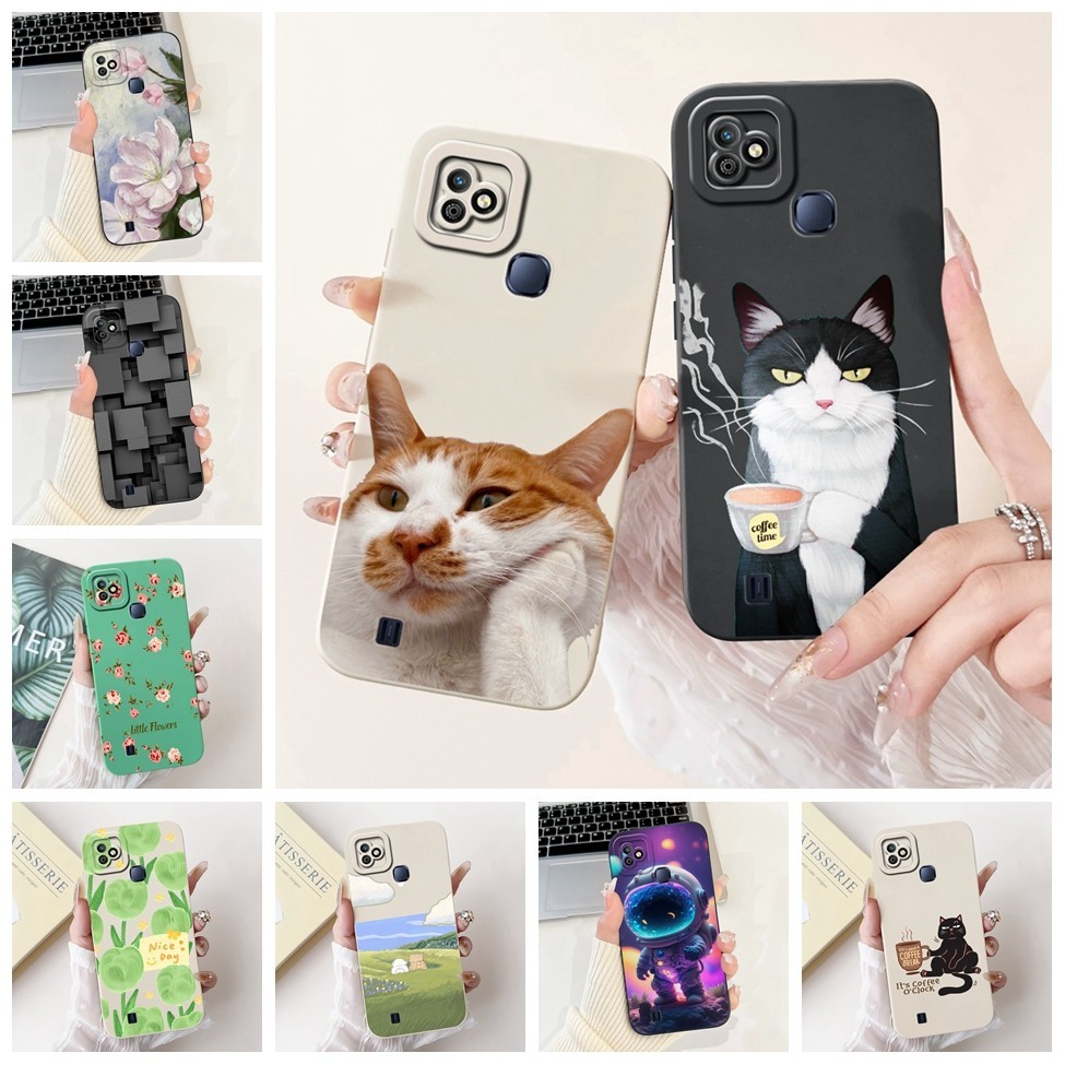 Infinix Smart HD 2021 กรณีX612B X612 กันกระแทกความงามแมวน่ารักชายสีดําเคสโทรศัพท์Infinix Smart HD 2021 ปกหลัง