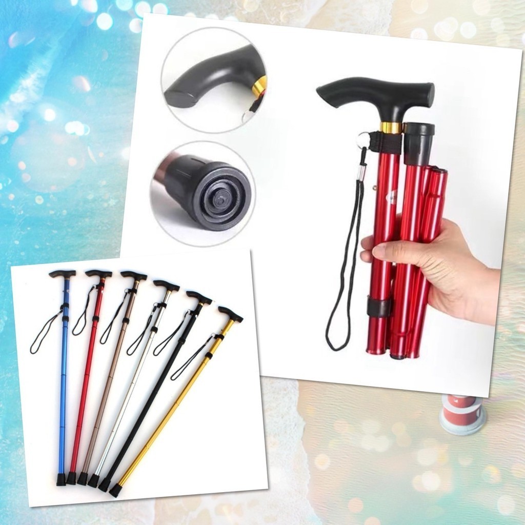 ไม้เท้า พับได้ ไม้เท้าเดินป่า ไม้เท้าช่วยเดิน ช่วยพยุง คนแก่ ผู้สูงอายุ Trekking Pole ยาว 95 ซม. น้ำหนักเบา