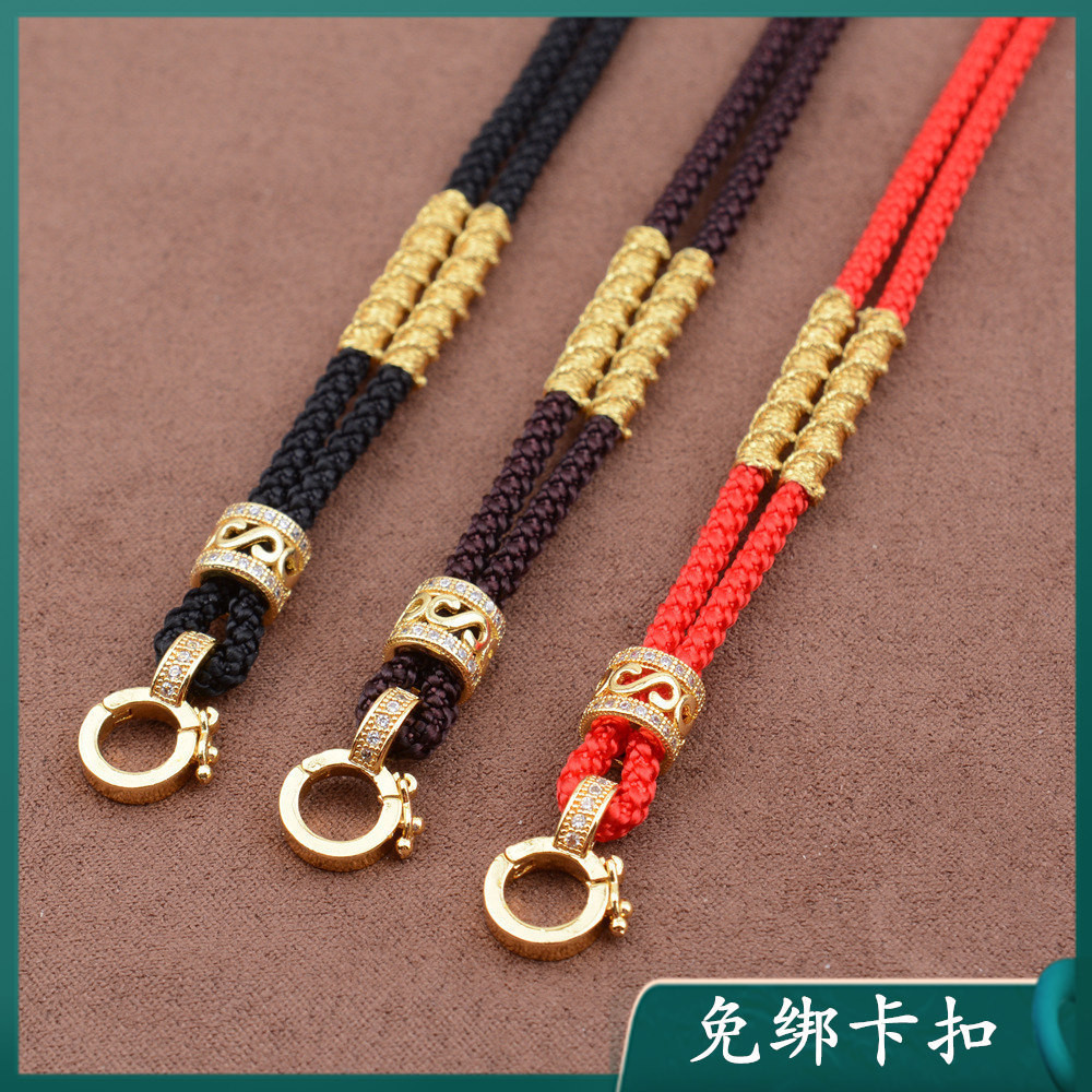 สร้อยคอจี้ทองพระเครื่อง เชือกทอมือหนา สําหรับห้อยหยก สไตล์ผู้ชายผู้หญิง