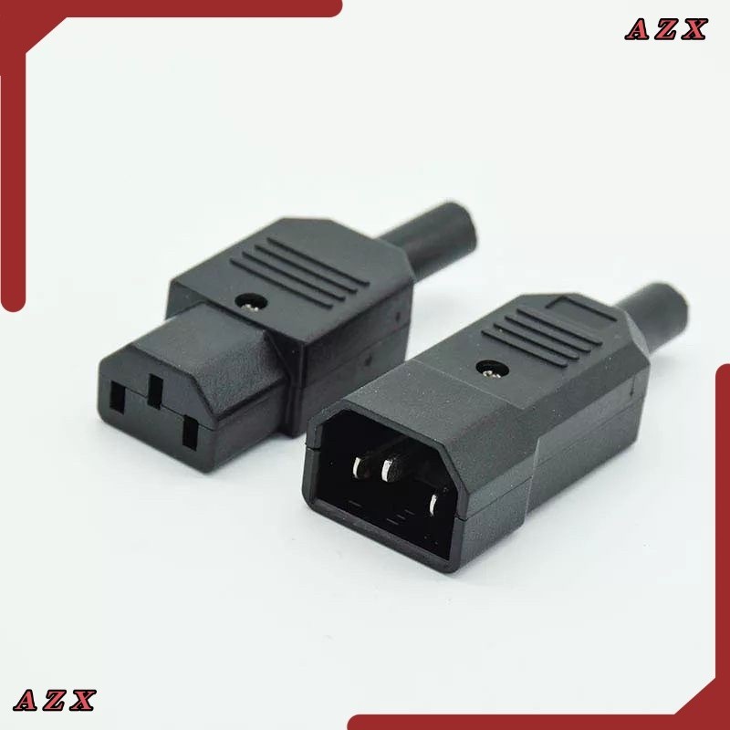 ใน กทม ทั้งชุดผู้+เมีย พร้อมส่ง IEC ตรงสายปลั๊ก C13 C14 10A 250V สีดำผู้ & เมียปลั๊กที่แนะนำ 3 พิน AC Socket
