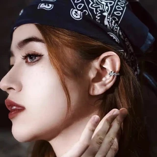 1 ชิ้น Hip Hop Lightning Ear Cuff คลิปสําหรับผู้ชายและผู้หญิงไม่เจาะคลิปบนหู Stud Cuff Hoop ต่างหูคลิปต่างหู