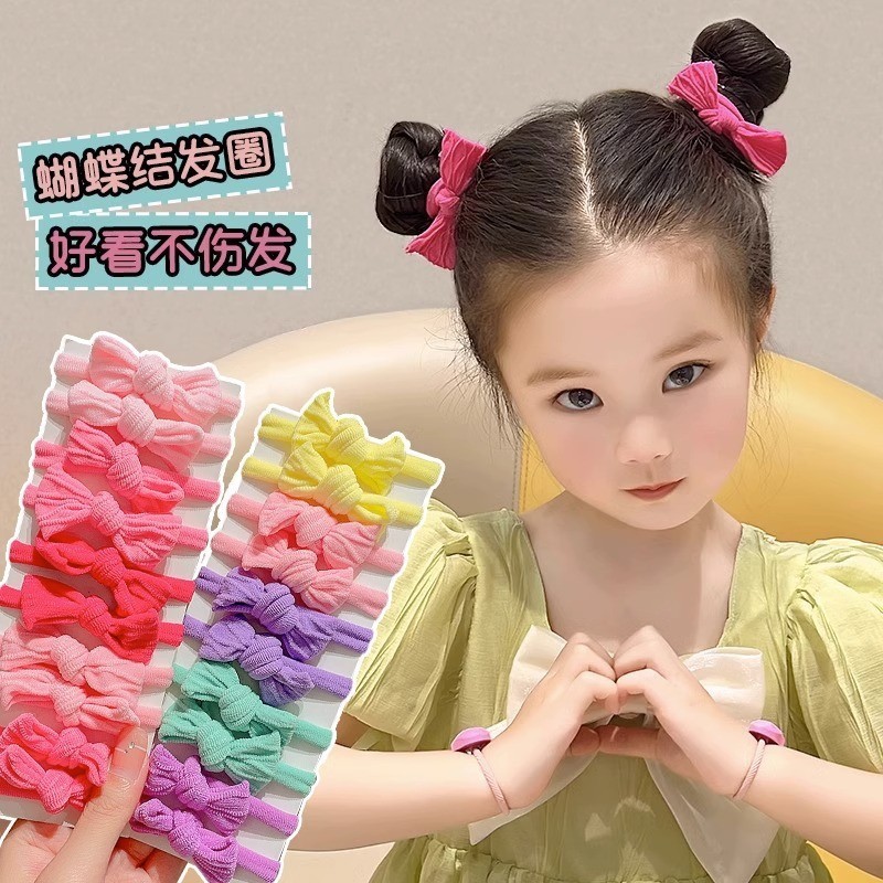 20 ชิ้นเด็กผมหางม้าสูงโบว์คาดศีรษะสาวใหม่ผมวงยางรัดผมเชือก หมวก - รูปที่ 2