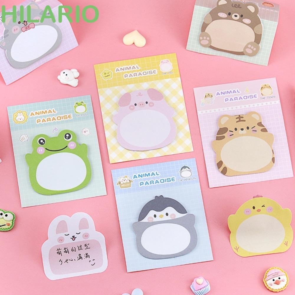 Hilario กระดาษโน้ตสัตว์, Self-Stick Notes สติ๊กเกอร์หนาแผ่นบันทึกกาวการ์ตูน,เครื่องหมาย Self-Stick Memo Notepad เพนกวินหมีสร้างสรรค์สติกเกอร์หนาเครื่องเขียน