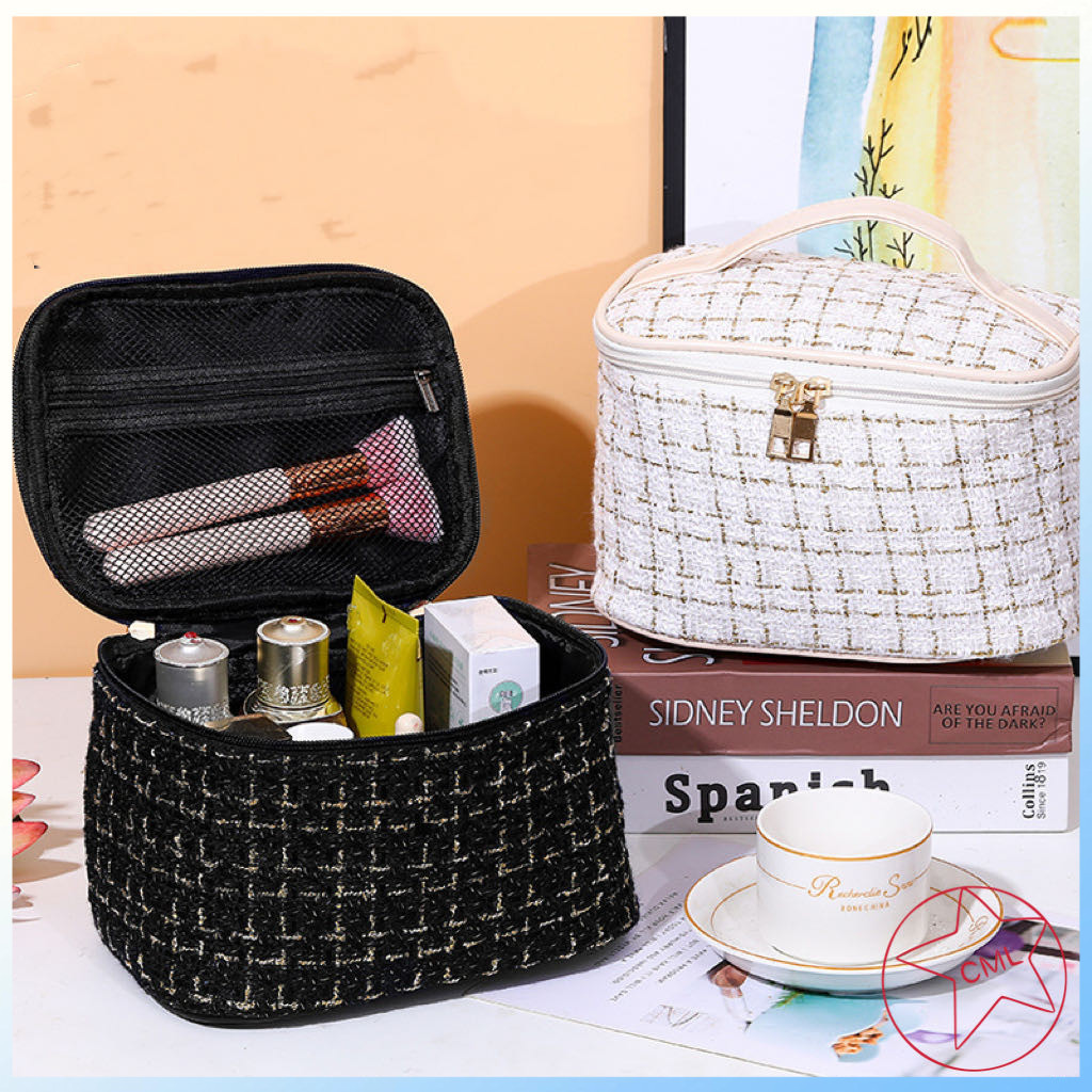 กระเป๋าเครื่องสำอางลายสก๊อตขนาดเล็กแบบพกพาใหม่กระเป๋าเก็บ งานสั่งตัด กระเป๋าเครื่องสำอาง กระเป๋าเครื่องสำอางค์