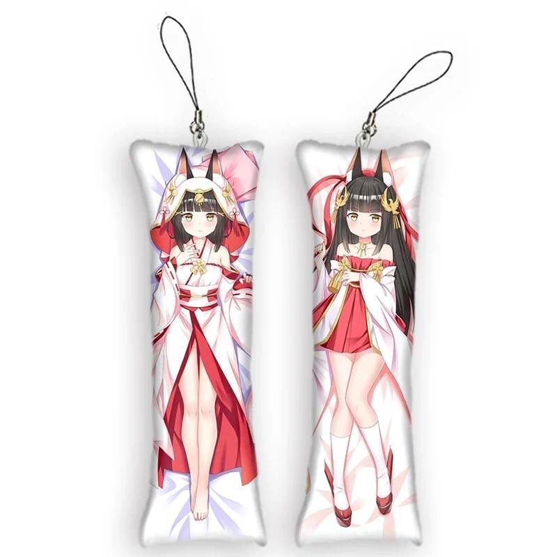 ความงาม Azur Lane Mini จี้ Dakimakura พวงกุญแจ Mini Anime Body จี้สองด้านการ์ตูนอะนิเมะพวงกุญแจ