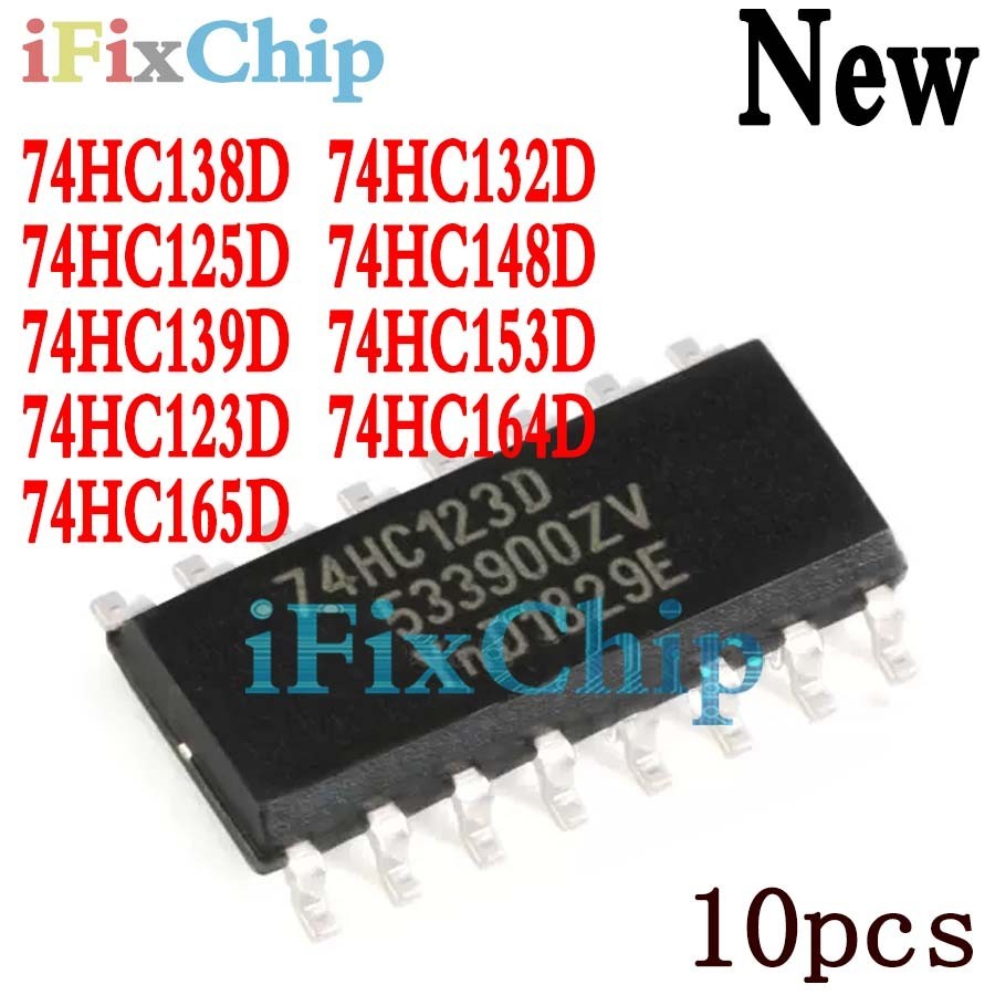 10pcs ยี่ห้อใหม่ 74HC125D 74HC125 SOP-14 SN74HC125DR 74HC132D 74HC138D 74HC139D 74HC148D 74HC153D 74HC164D 74HC165D 74HC123d 74h