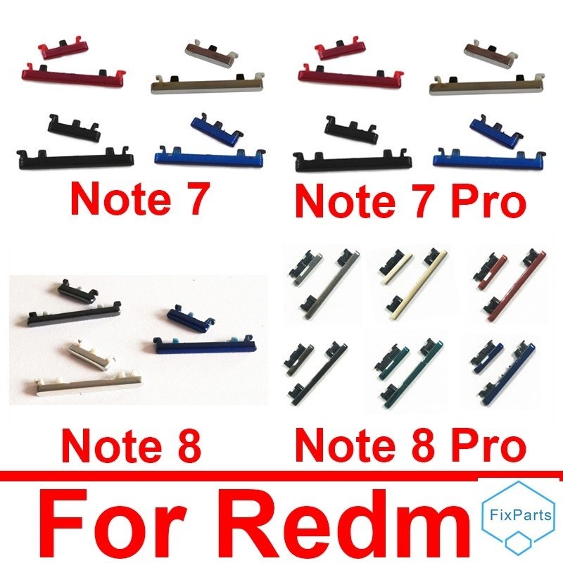 ปุ่มปรับระดับเสียง Xiaomi Redmi Note 7 Pro + ปุ่มเปิดไฟ Redmi Note 8 Pro อะไหล่ซ่อมปุ่มด้านข้าง