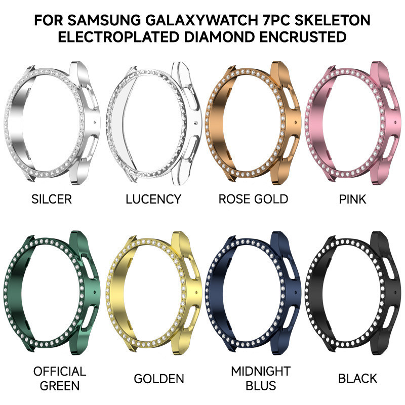Diamond Bling สําหรับ Samsung Galaxy Watch 7 40 มม.44 มม.Hollow Electroplate Protector สําหรับ Galaxy Watch 6 44/40 มม.PC กันชน - รูปที่ 5