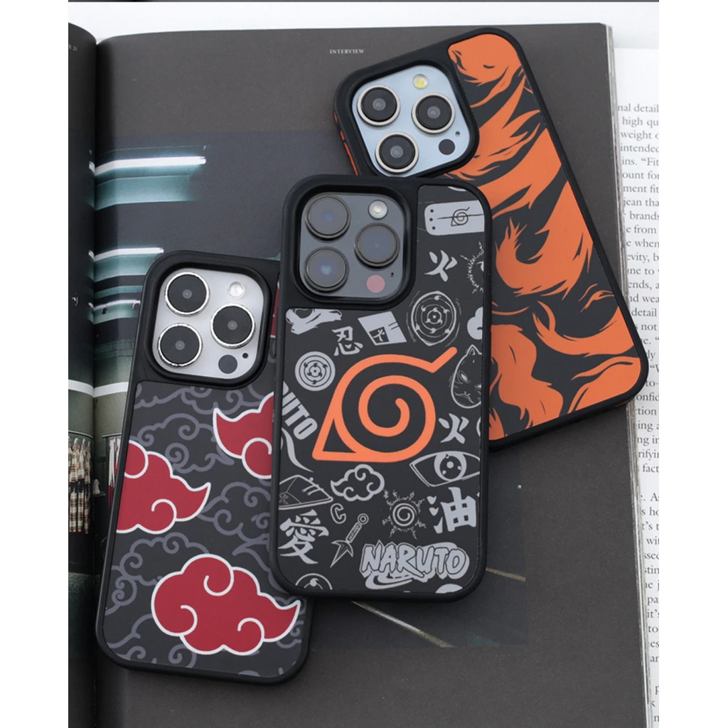 เคสโทรศัพท์มือถือสำหรับ iPhone x XS XR xsmax 11 12 13 14 15 16 Pro Max PLUS อะนิเมะป้ายนารูโตะขอบนุ่มกลับแข็งเคสซิลิโคนกันกระแทกกันกระแทกเคส ttut