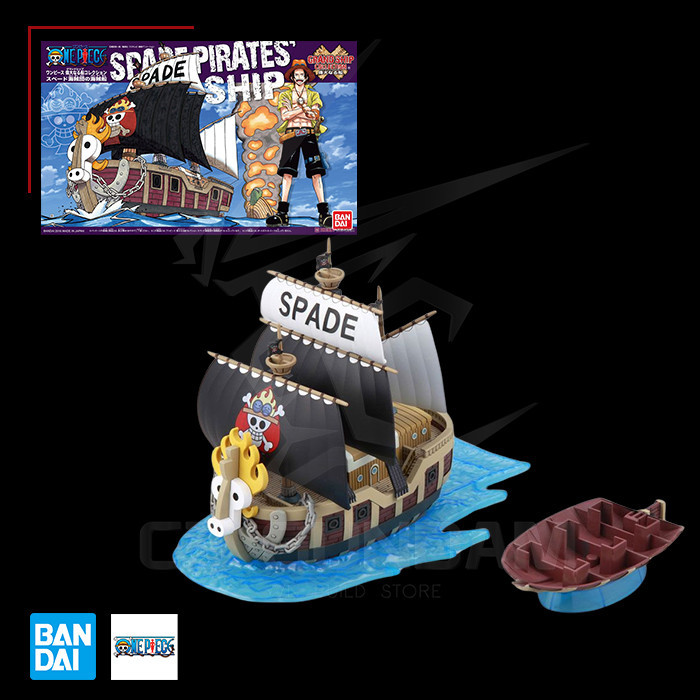 [BANDAI] ONEPIECE GRANDSHIP COLLECTION TRAIN MODEL 12 Spade Pirates Ship ASSEMBLY TOYS