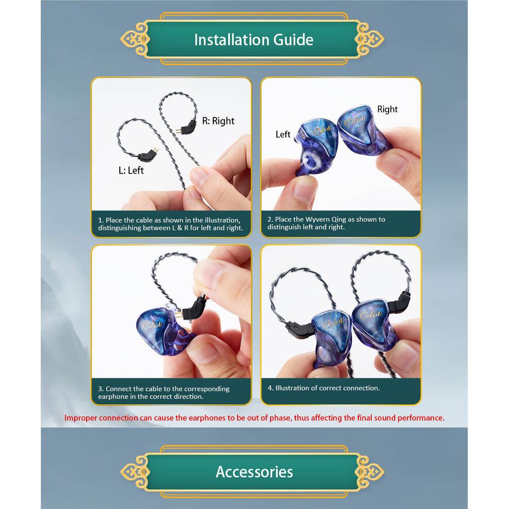 Kinera Celes Wyvern Qing หูฟังชนิดใส่ในหู 10 มม. LCP Dynamic Driver ที่ถอดออกได้ Boom ไมโครโฟน IEMs สายสัญญาณเสียง