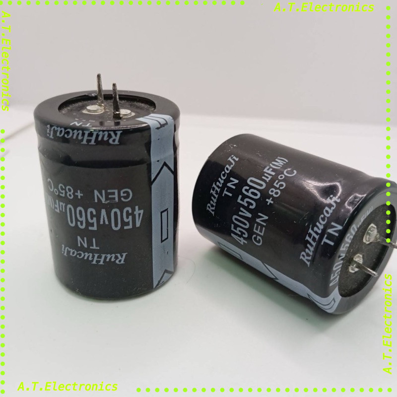 พร้อมส่ง! 560uf450v คาปาซิสเตอร์ cขาเขี้ยว ลงปริ้น โรบอร์ด ตัวเก็บประจุ