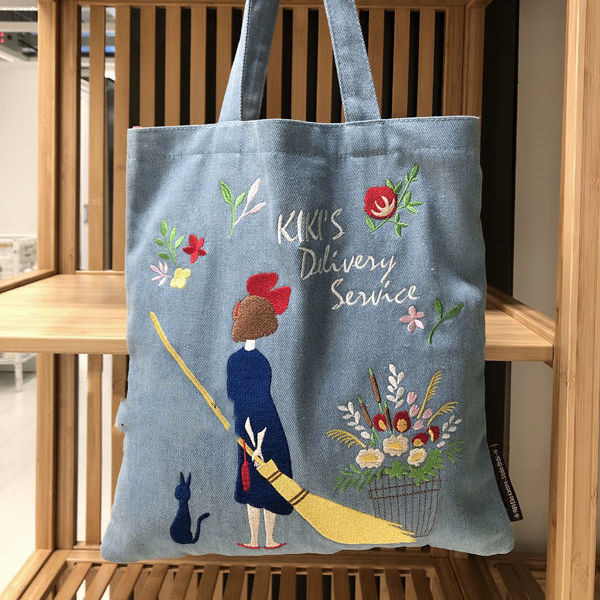 ประณีตปักแมวดําแม่มดผ้าใบกระเป๋ากระเป๋าช้อปปิ้งกระเป๋าถือมีระดับ/8.3