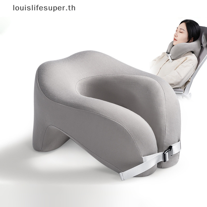 Lls หมอนเดินทาง U-Shape Pure Memory Foam หมอนรองคอสําหรับเครื่องบิน Office Nap หมอนปากมดลูกเที่ยวบิน Sleeping Head Neck Support HOT