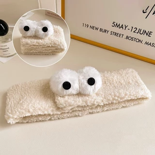 Big Eyes Quirky Plush Retractable ที่คาดผมผู้หญิงน่ารัก Face Wash Hairband เครื่องประดับผม