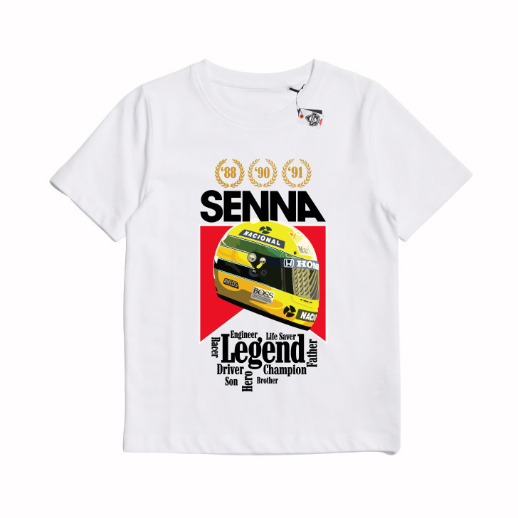 ใหม่ Krmk T-Shirt T Shirt Distro Boys Girls FORMULA ONE F1 AYRTON SENNA MCLAREN Cool 1-10 ปี Unisex