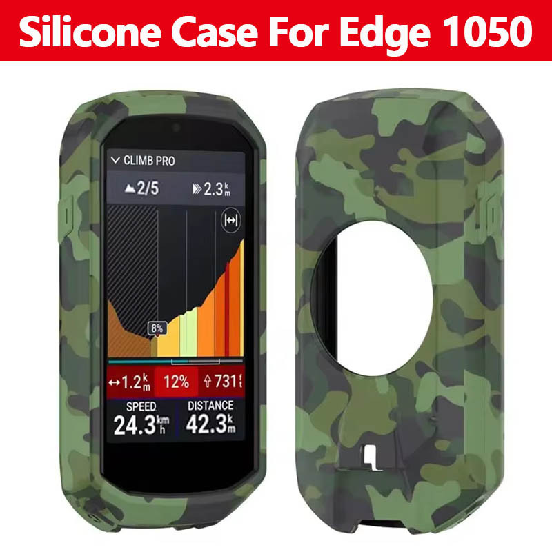 เคสซิลิโคนเหลวสําหรับ Garmin Edge 1050 Solar Bike GPS Speedometer Plain Full Cover กันกระแทก Soft TPU Cycle Computer Shell