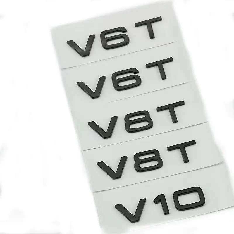 V6T V8T V10 badge สติกเกอร์รถสําหรับ Audi S RS SQ5 TTS TTRS fit decal ตกแต่งป้ายด้านข้าง fender อุปก