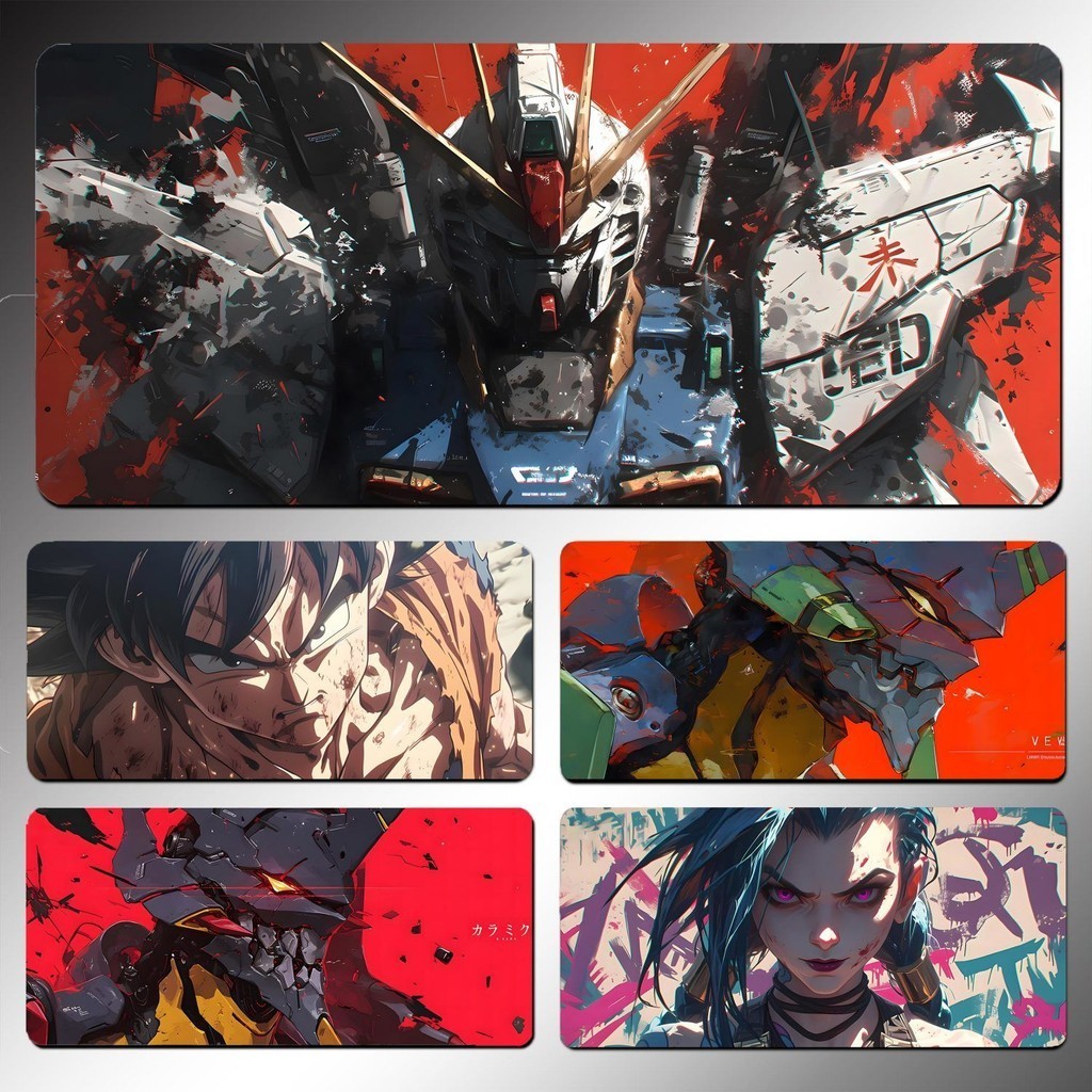 [70 ซม. * 30 ซม.] Chainsaw Man Son Goku แผ่นรองเมาส์ขนาดใหญ่สุดหนา Seaming Gundam Naruto เกมเกมสํานักงานแป้นพิมพ์ Pad