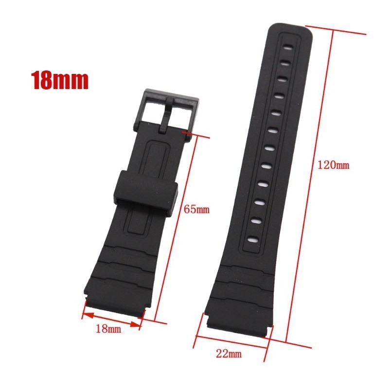12/14/16/18/20/22 มม.สายนาฬิกาซิลิโคนสําหรับ Casio W800H กีฬายางนุ่ม Universal Wristbelt สําหรับ SGW400 F91W F84 F105/108/A158/168