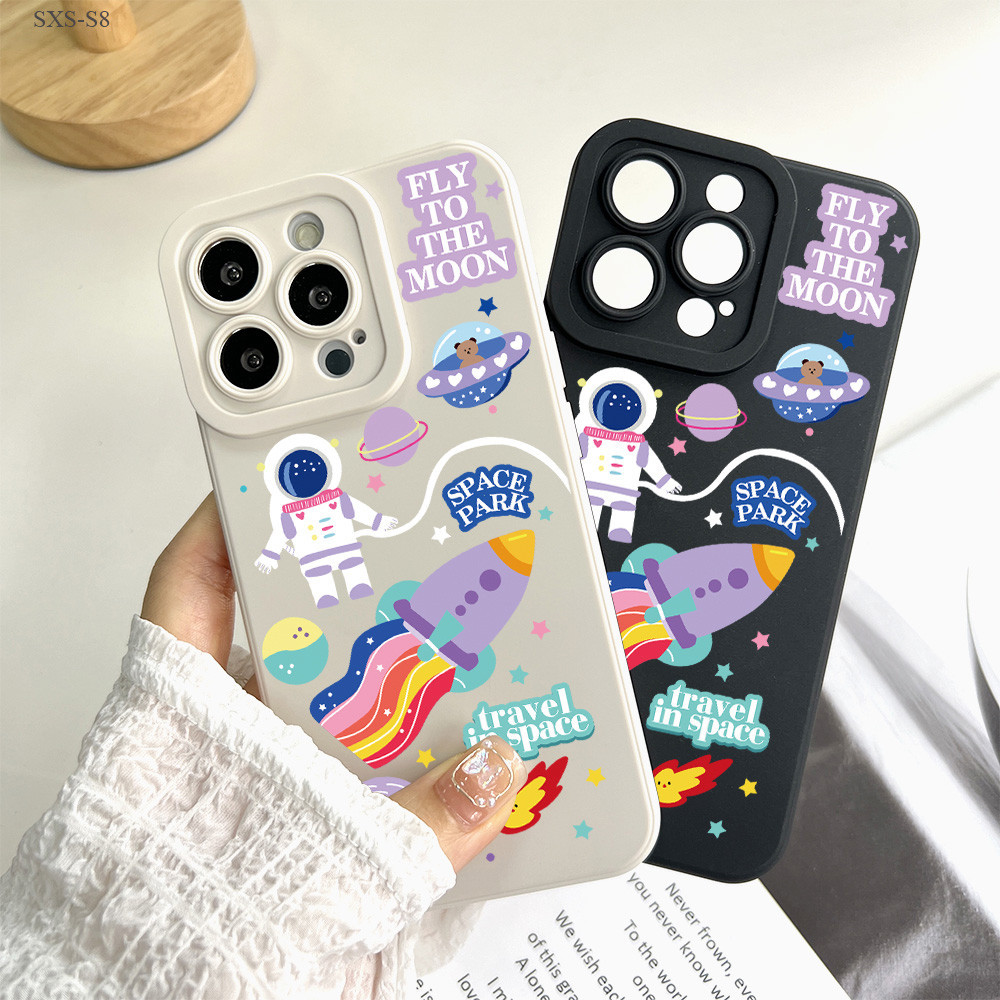 Samsung Galaxy S21 S20 S10 S9 S8 FE Plus Ultra S21+ S20+ 5G เคสซัมซุง สำหรับ Space Travel เคส เคสโทรศัพท์
