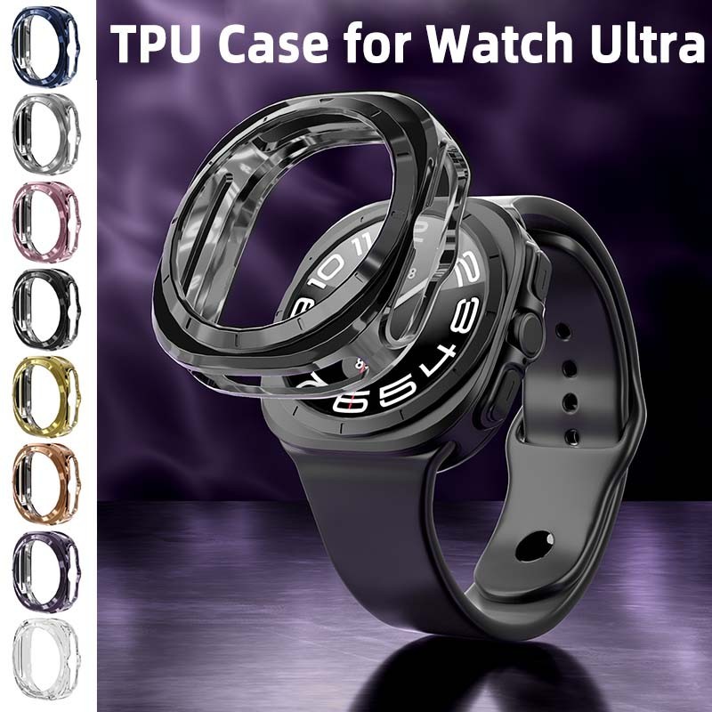 Tpu สายนาฬิกาซิลิโคนสําหรับ Samsung Galaxy Watch Ultra Case Protector Bezel สําหรับผู้ชายผู้หญิงนาฬิ
