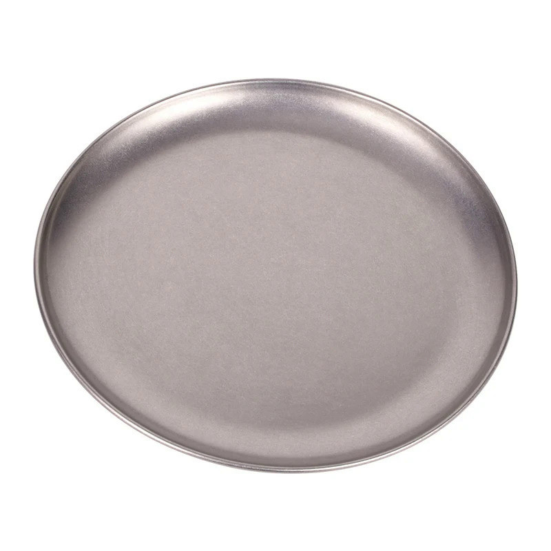Round Restaurant Dinner Plates Metal bbq Plate Fruit Cake Tray Korean Stainless Steel Dinner Plate W