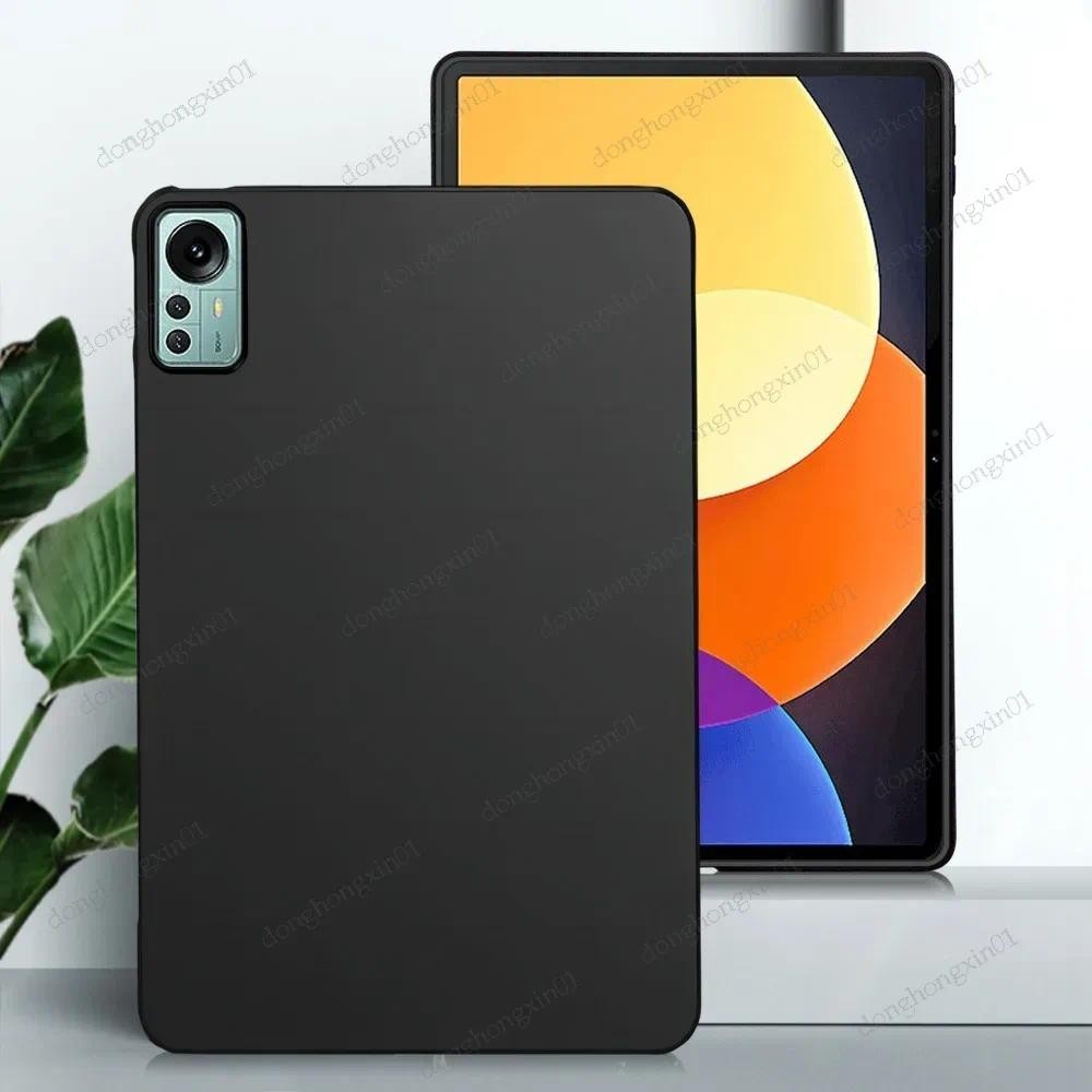 เคสซิลิโคนสําหรับ Xiaomi Poco Pad Mi Pad 6 Pro 5 11 6S Pro 12.4 กรณี Redmi Pad Pro 12.1 SE 11 10.61 กรณีกันชนยืดหยุ่นสีดํา TPU Funda ปกหลัง