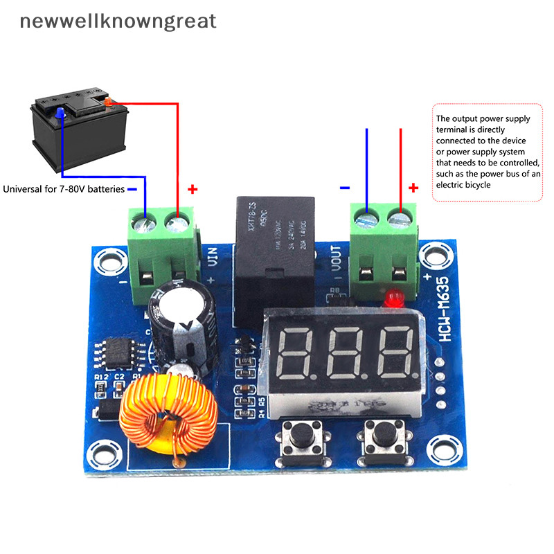 ใหม่wellknowngreat XH-M609 DC 12V-36V โมดูลเครื่องชาร์จแรงดันไฟฟ้า OverDischarge ป้องกันที่แม่นยําแรงดันไฟฟ้าใต้บอร์ด CAD