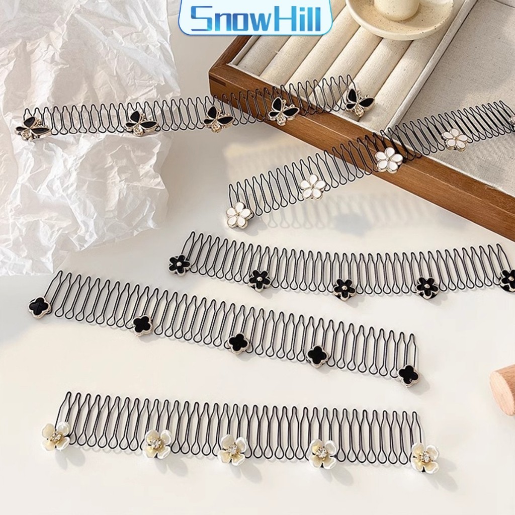 S.H หวีสับผม ลายดอกไม้ และไม่มีรอยต่อ ระดับไฮเอนด์ เก็บผมเร็ว Hair Accessories - รูปที่ 5