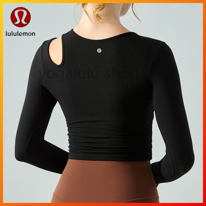 Lululemon ผ้าจั๊ม โยคะ แขนยาว มีแผ่นรองหน้าอก DSL679