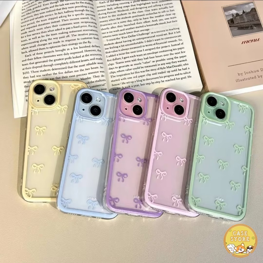 เคสใสแบบนุ่มมีโบว์เรียบง่าย เข้ากันได้กับ VIVO Y20 Y17s Y21s Y21 Y16 Y15s Y22 Y12 Y12i Y15 Y91 Y36 Y02 Y27 Y11 Y17 Y20s
