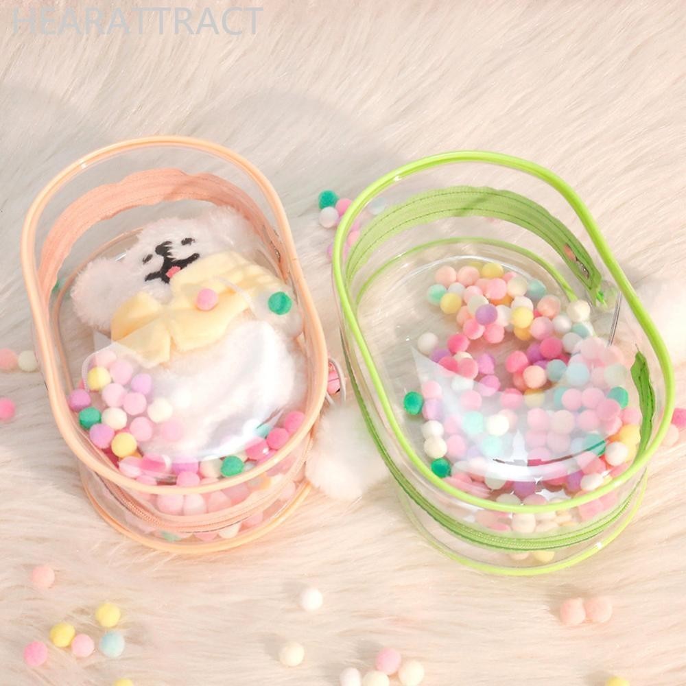 Hearattract 18 ซม.PVC กระเป๋าเก็บ Mystery กล่องพวงกุญแจกระเป๋าเก็บกระเป๋า Organizer กล่องคลาสสิกตุ๊กตากระเป๋า V1Y1