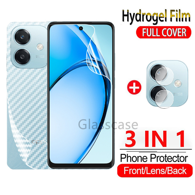 3 In 1 Front Back Soft Hydrogel Film สําหรับ Oppo A3 x pro A3x A3pro OppoA3x OppoA3pro 5G 2024 Soft Hydrogel Film ฟิล์มกันรอยหน้าจอ Full Coverage ฟิล์มด้านหน้า