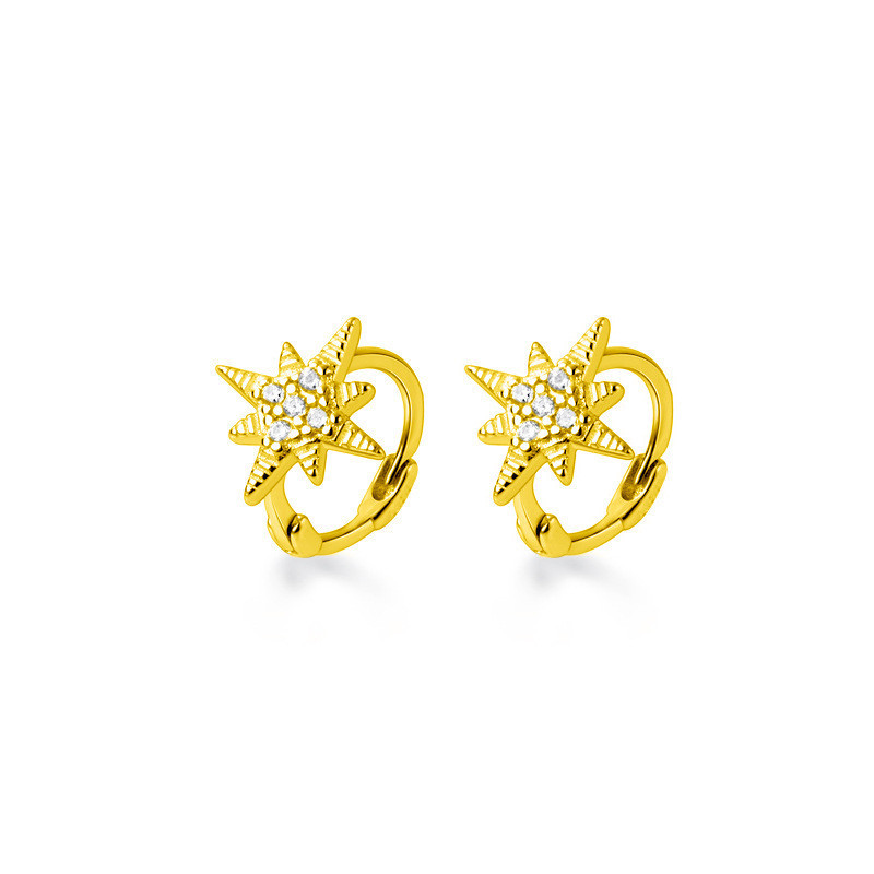 เพทายซ้อนรูปดาววงกลมต่างหูห่วงสําหรับผู้หญิงชุดต่างหูเจาะสําหรับเด็กชุดต่างหูทองคําขาวทุกวันสไตล์หวานอุปกรณ์เสริมเครื่องป - รูปที่ 4