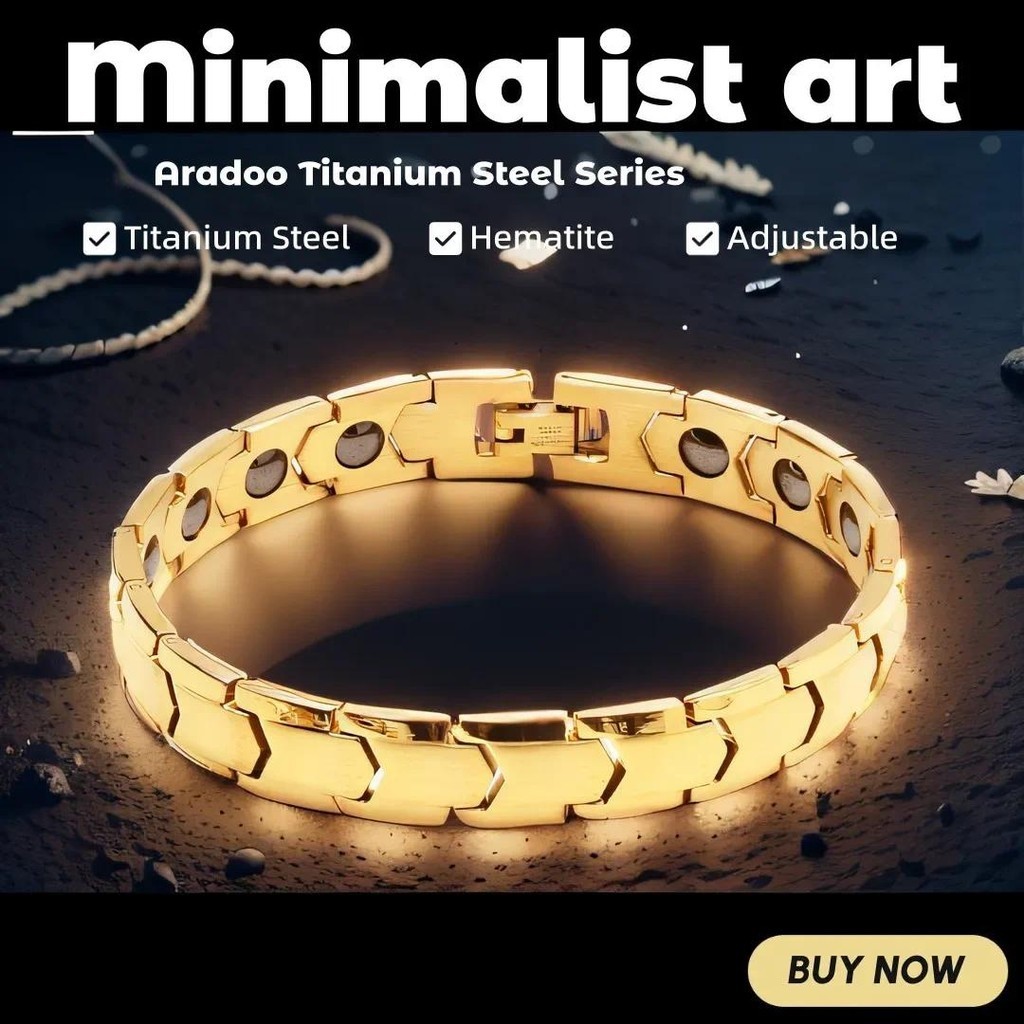 Aradoo คลาสสิก Arrow ไทเทเนียมเหล็ก Hematite Therapy สร้อยข้อมือผู้ชาย Magnetic Link สร้อยข้อมือ