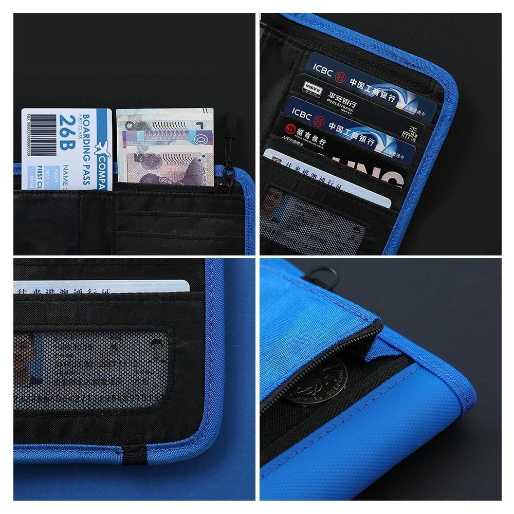 UUMIR กระเป๋าพาสปอร์ต, กระเป๋าใบรับรอง RFID หลากสี, กระเป๋าใส่โทรศัพท์รักษาความปลอดภัย, กระเป๋าเก็บของสําหรับเดินทางป้องกันการโจรกรรมส่วนบุคคล, ทริปเ