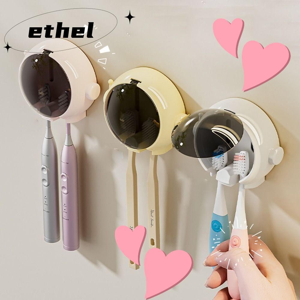 Ethel1 ชั้นวางแปรงสีฟัน,ที่วางแปรงสีฟันไฟฟ้าลายการ์ตูนแบบไม่มีหมัด,อุปกรณ์ห้องน้ําอเนกประสงค์ติดผนังแบบไม่เจาะรูชั้นวางของแขวนผนัง