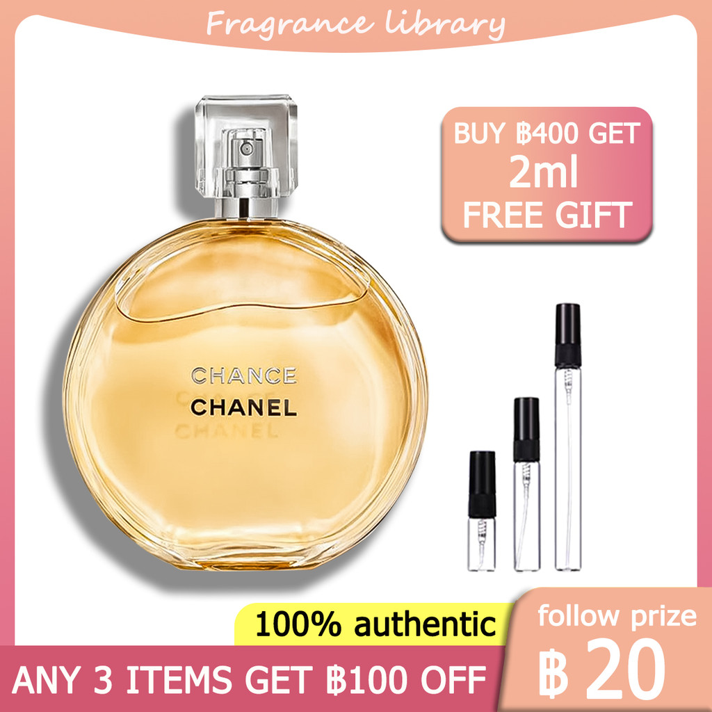 [100%ของแท้ ] Chance Eau de Toilette EDT 2ml/5ml/10ml น้ําหอมผู้หญิง นํา้หอม แบ่งน้ําหอม กลิ่นหอมยาวนาน