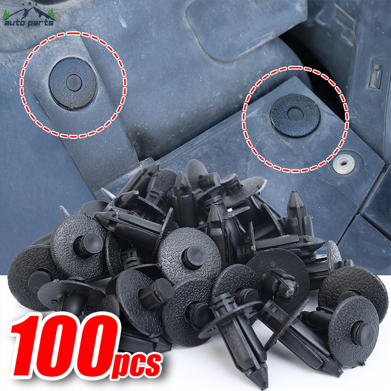 50/100pcs รถแผงประตู Retainer - รถจักรยานยนต์ซ่อมอุปกรณ์เสริม - สกรูแตะตัวเอง - Push Clip Fastener - สําหรับตัวรถ, Fender, แผง - 6/7/8 มม. หมุดพลาสติกรู