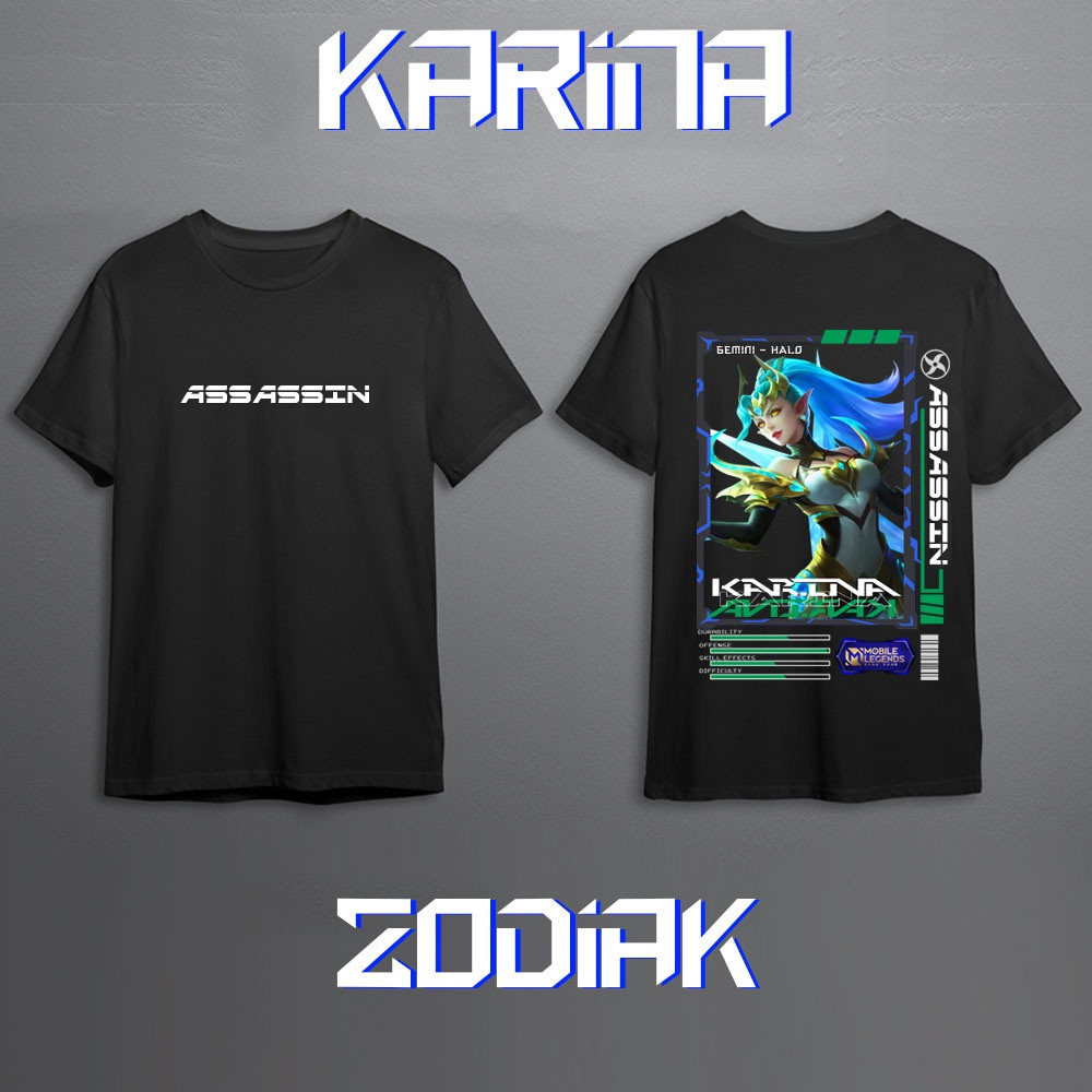 GAME - Hero Mobile Legend KARINA ASSASSIN MLBB T-Shirt - เสื้อยืด - Cotton Combed 24s