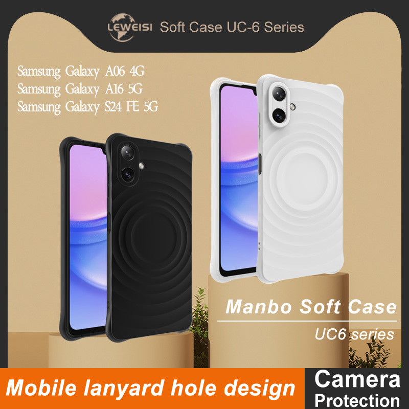Imak สีทึบ Corrugation นุ่มสําหรับ Samsung Galaxy A06 4G A16 S24 FE 5G สี่มุมหยดน้ําถุงลมนิรภัย Anti Drop เคสโทรศัพท์