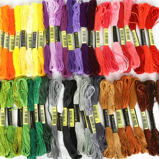 8 ชิ้นผ้าฝ้ายหลากสีปักครอสติสด้ายเย็บผ้า Skeins เย็บปักถักร้อยด้ายไหมขัดฟันชุดเสื้อผ้า DIY เย็บอุปกรณ์เสริม