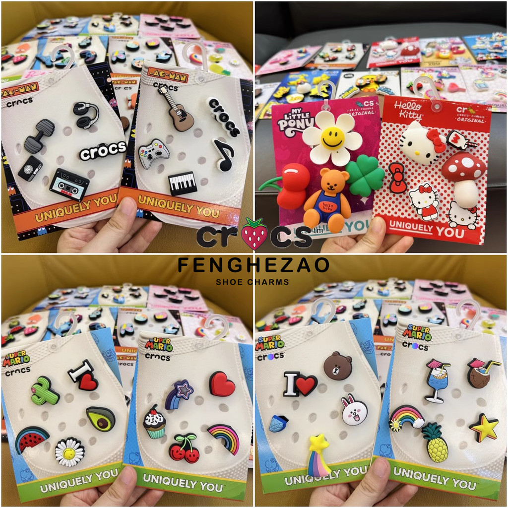 ที่ติดรองเท้า crocs เซ็ต Jibbitz Crocs ชุด, รองเท้าดอกไม้หลุมรองเท้าอุปกรณ์เสริมรองเท้าดอกไม้, การ์ตูนน่ารัก DIY รองเท้าสนุกหัวเข็มขัดอุปกรณ์เสริม Crocs Charms จิบบิท เซ็ท