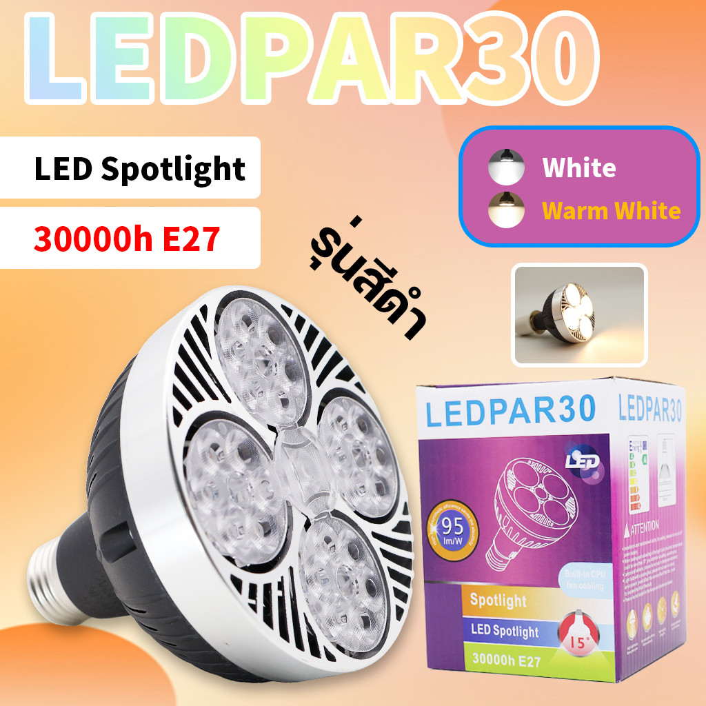 โคมไฟติดรางTrack Light E27 PAR30สำหรับร้านเสื้อผ้าแสงสว่าง โคมไฟ แทรคไลท์ บอดี้ขาว บอดีดำ ประหยัดไฟไม่ร้อนใช้งานได้นาน