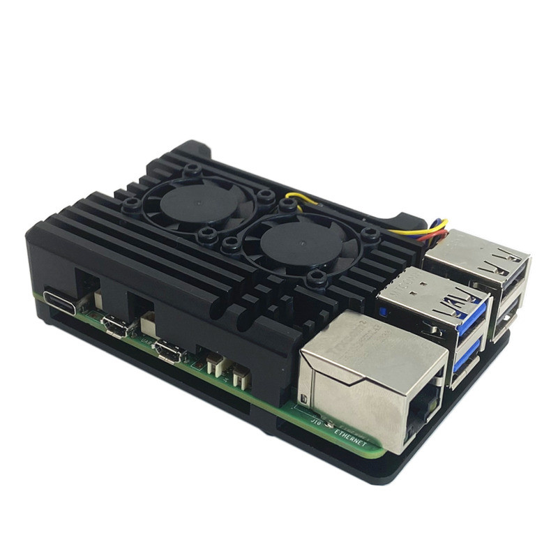 Raspberry Pi 5th Generation Shell Raspberry Pi 5 Active Cooling Cooling PWM Speed Regulating Fan Metal Armor Shell