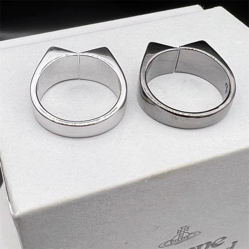 ยุโรปและอเมริกาใหม่เงินสีดําแตกดาวเสาร์เปิดแหวนสําหรับคู่รัก,ฮิปฮอปสไตล์พังก์แหวนสี่เหลี่ยมแนวโน้ม - รูปที่ 2