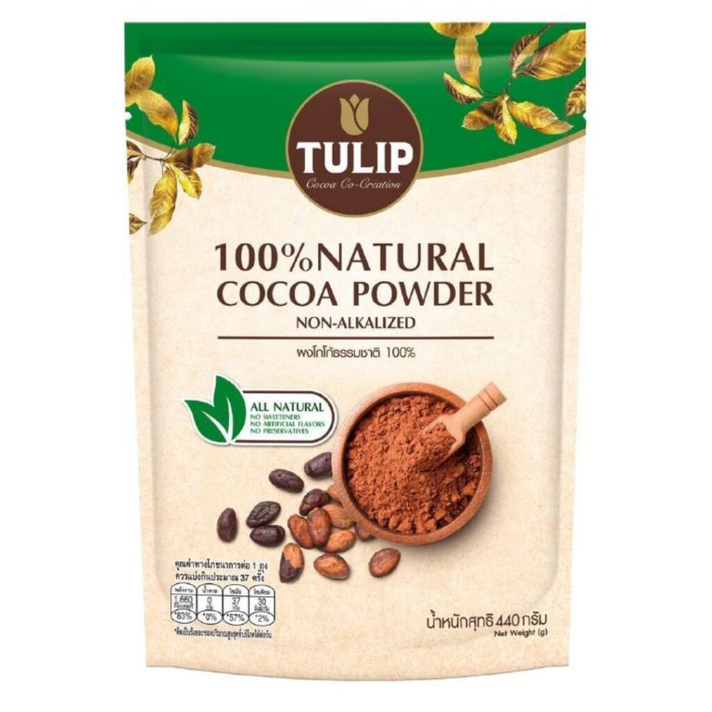 Tulip Natural Cocoa Powder 440 g. ไขมันโกโก้ 10-12 %