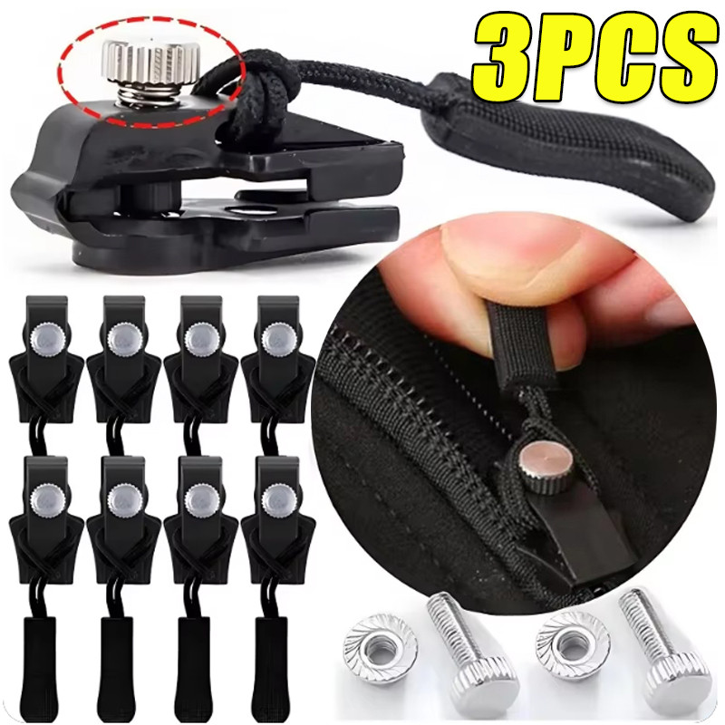 1-3 ชิ้น Universal ซิปชุดซ่อม Quick Instant ที่ถอดออกได้ซิปหัว - S/M/L 3 ขนาดเปลี่ยน Slider Puller สําหรับแจ็คเก็ตกระเป๋า Coat