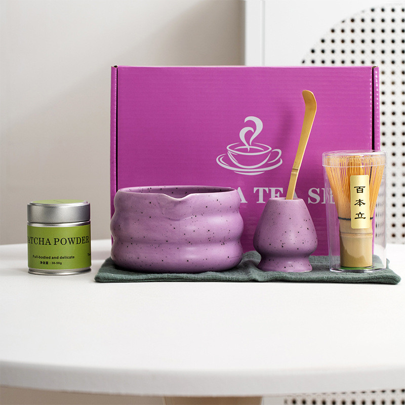 ชุดน้ำชามัทฉะสไตล์ญี่ปุ่นสีมัทฉะพร้อมกระป๋องผงชาชามมัทฉะพร้อมปากกล่องของขวัญ anro - รูปที่ 6